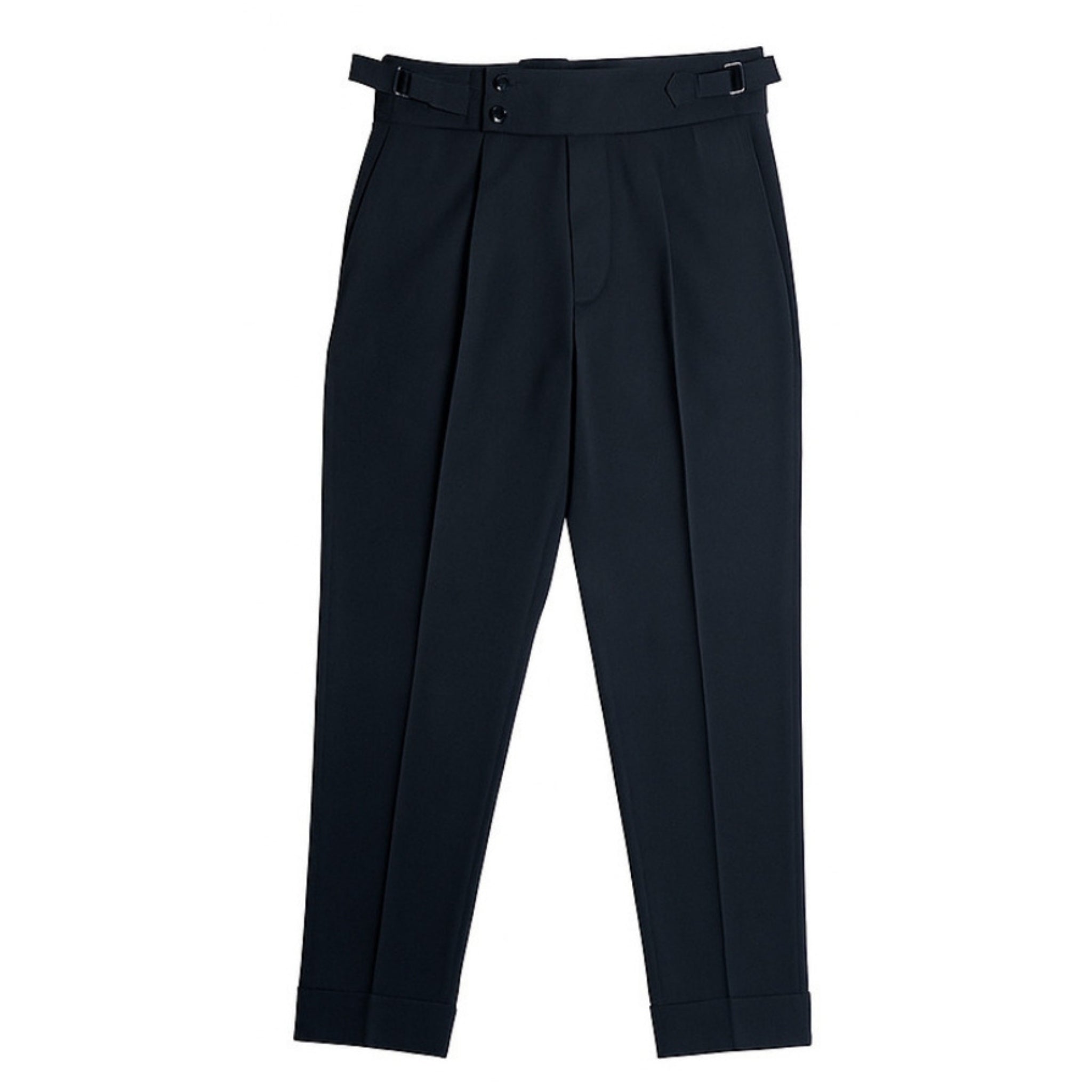 Pantalón Largo de Traje Ajustable Tiro Alto - Negro