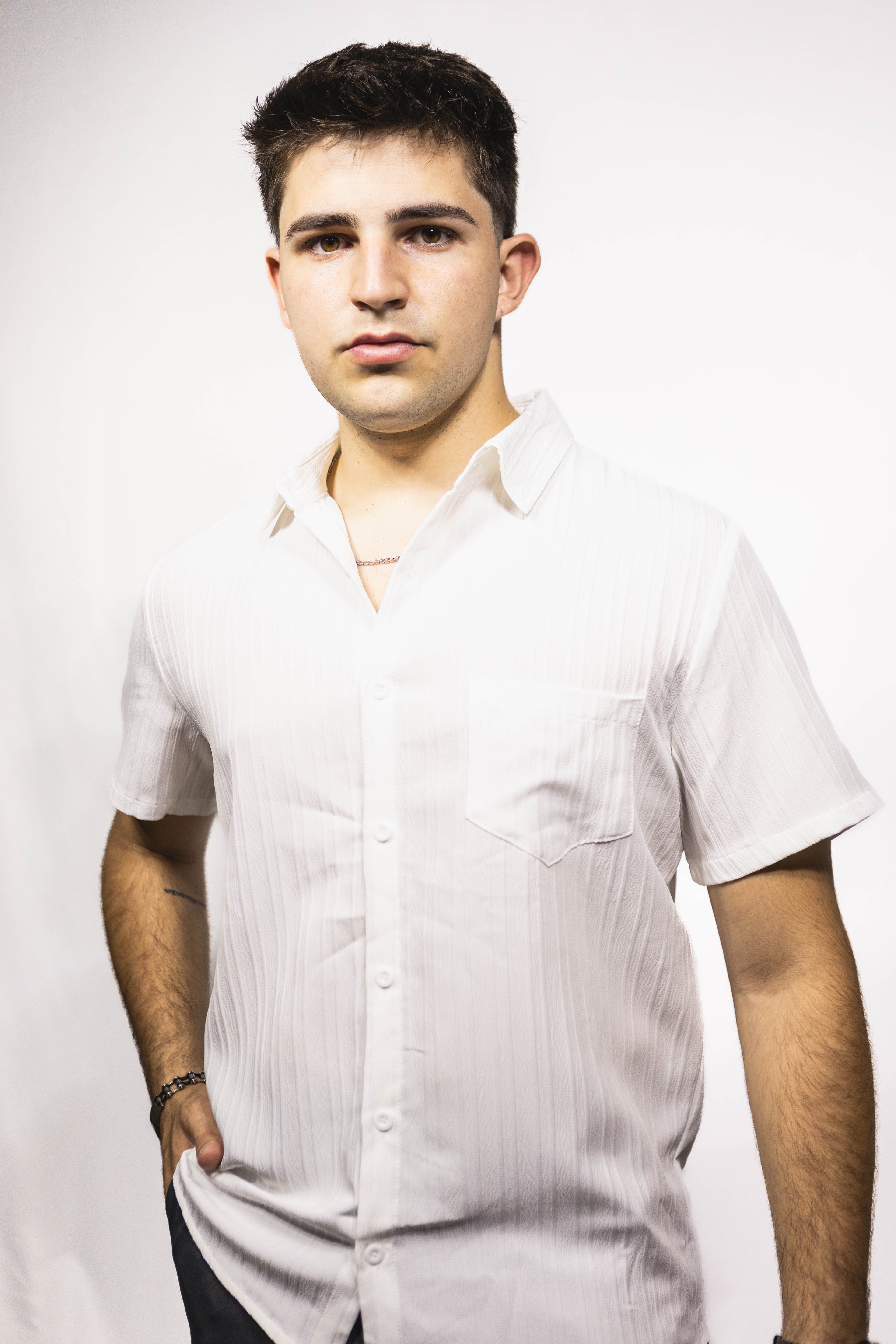 Camisa Lino Manga Corta Casual