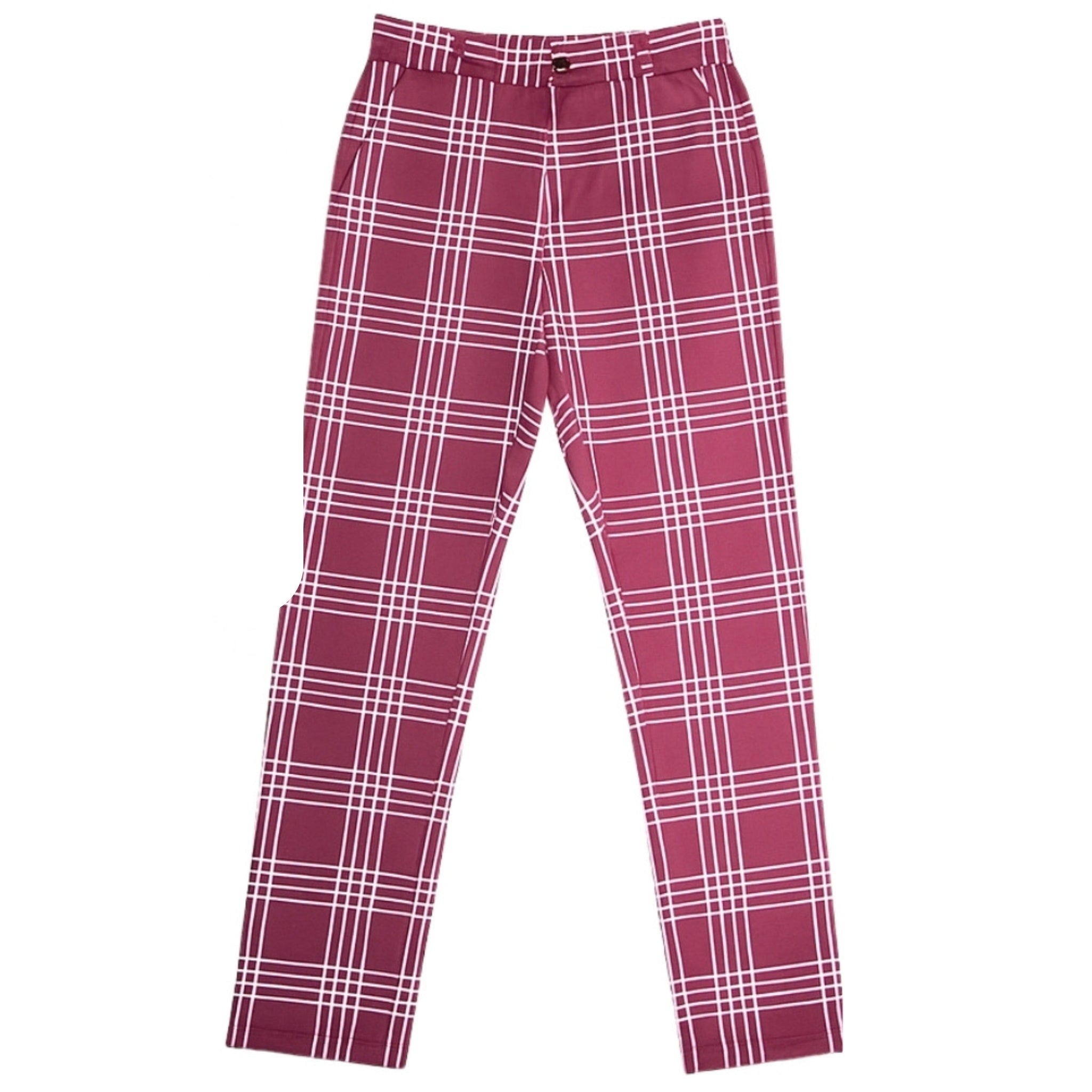 Pantalón de Cuadros Ajustado Chino - Rosa & Lila