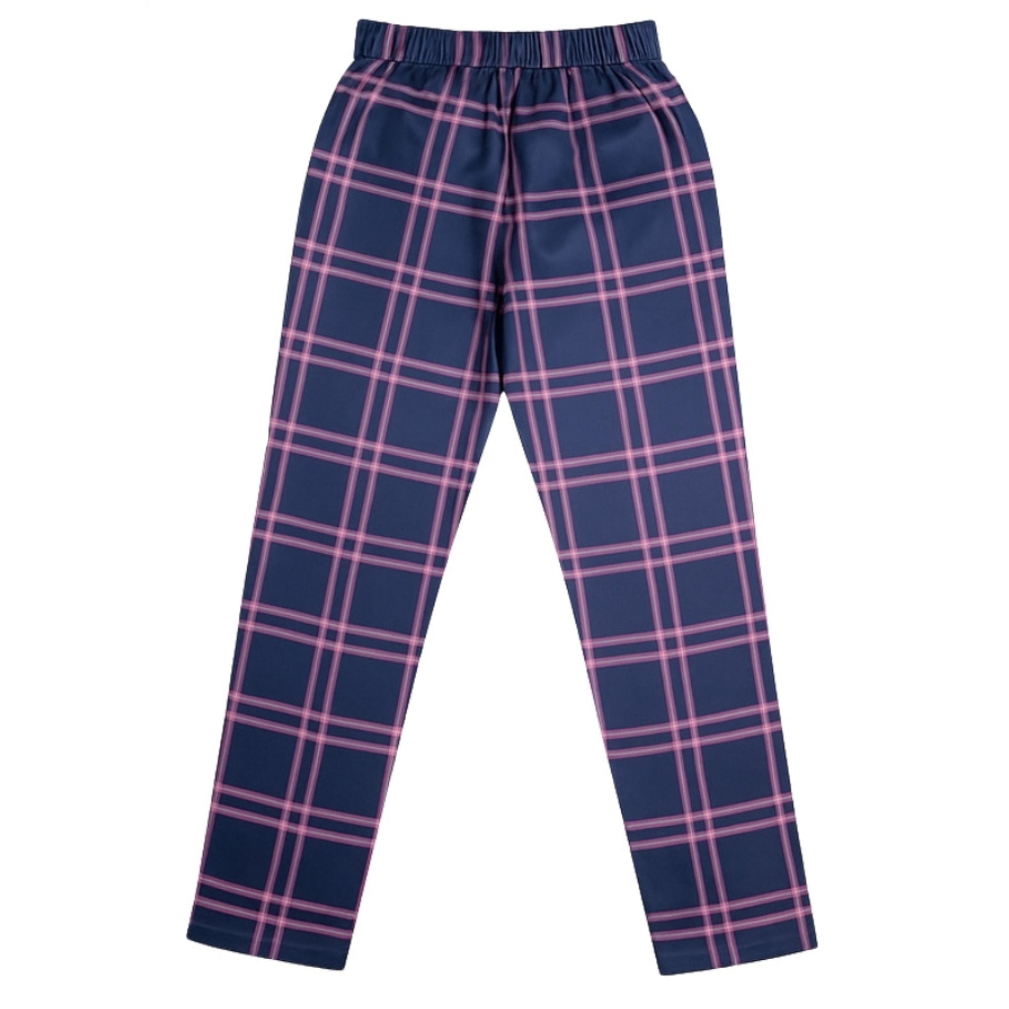 Pantalón de Cuadros Ajustado Chino - Negro & Lila