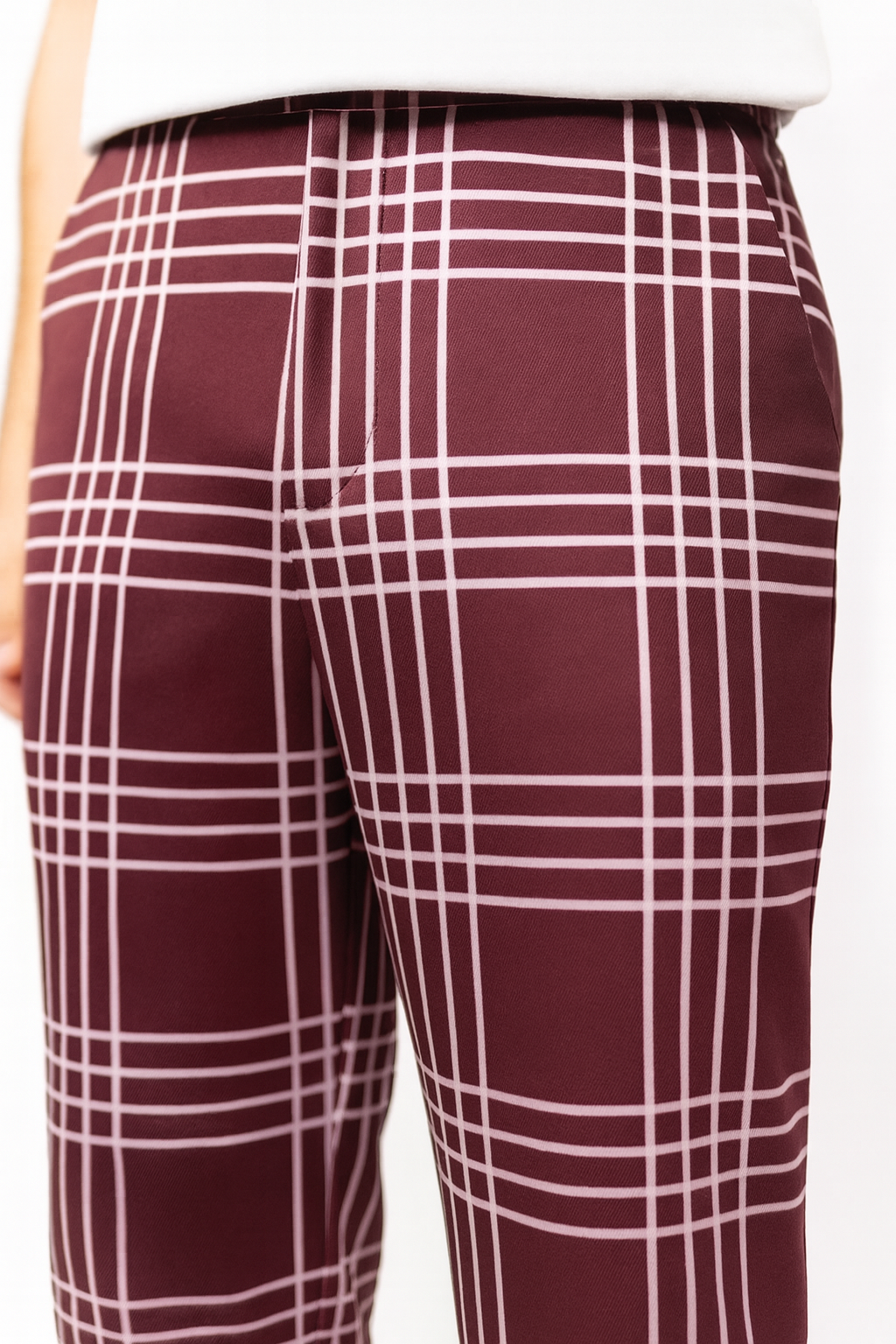 Pantalón de Cuadros Ajustado Chino - Rosa & Lila