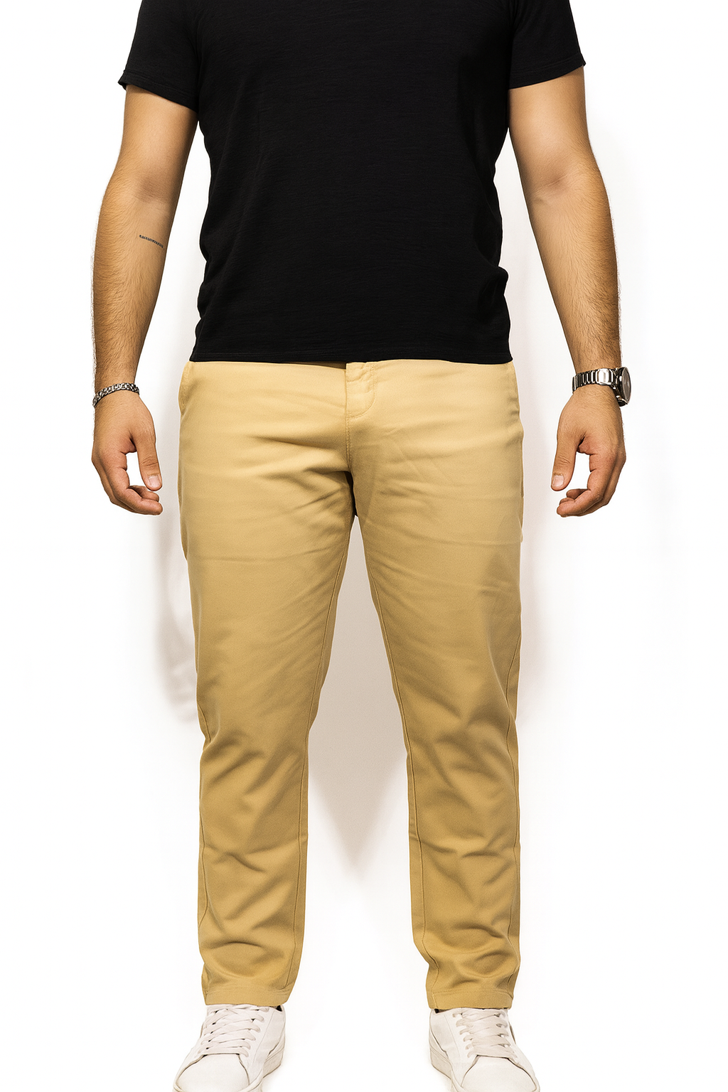 Pantalón Ajustado Básico - Beige