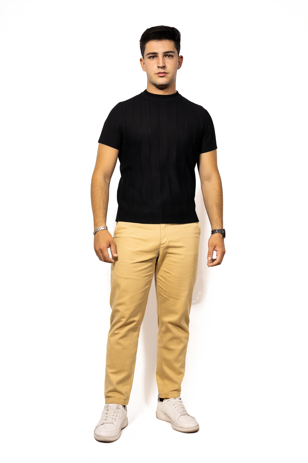 Pantalón Ajustado Básico - Beige