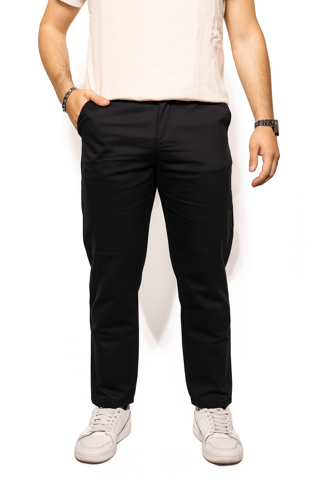 Pantalón Ajustado Básico - Negro
