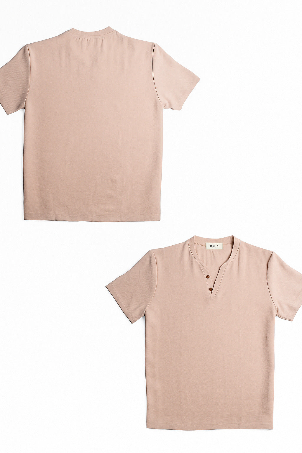 Camiseta Cuello en V con Botones Manga Corta